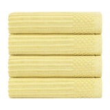 Ribbed Cotton Absorbent Bath Towel Set of 4