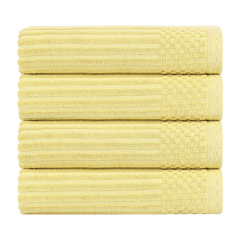 Ribbed Cotton Absorbent Bath Towel Set of 4