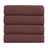 Ribbed Cotton Absorbent Bath Towel Set of 4