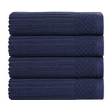 Ribbed Cotton Absorbent Bath Towel Set of 4