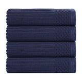 Ribbed Cotton Absorbent Bath Towel Set of 4