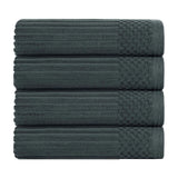 Ribbed Cotton Absorbent Bath Towel Set of 4