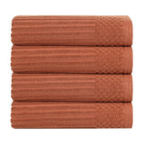 Ribbed Cotton Absorbent Bath Towel Set of 4