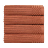 Ribbed Cotton Absorbent Bath Towel Set of 4