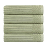 Ribbed Cotton Absorbent Bath Towel Set of 4
