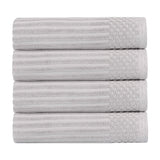 Ribbed Cotton Absorbent Bath Towel Set of 4