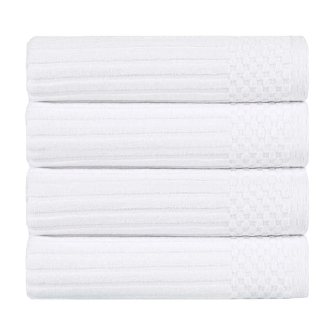 Ribbed Cotton Absorbent Bath Towel Set of 4