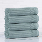 Ribbed Cotton Absorbent Bath Towel Set of 4