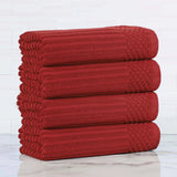 Ribbed Cotton Absorbent Bath Towel Set of 4