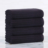 Ribbed Cotton Absorbent Bath Towel Set of 4