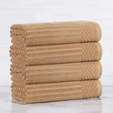 Ribbed Cotton Absorbent Bath Towel Set of 4