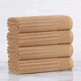 Ribbed Cotton Absorbent Bath Towel Set of 4