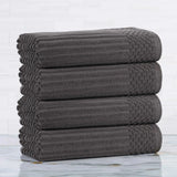 Ribbed Cotton Absorbent Bath Towel Set of 4