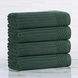 Ribbed Cotton Absorbent Bath Towel Set of 4