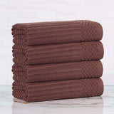 Ribbed Cotton Absorbent Bath Towel Set of 4