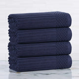 Ribbed Cotton Absorbent Bath Towel Set of 4