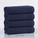 Ribbed Cotton Absorbent Bath Towel Set of 4