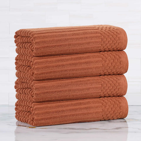 Ribbed Cotton Absorbent Bath Towel Set of 4