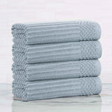 Ribbed Cotton Absorbent Bath Towel Set of 4