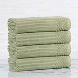 Ribbed Cotton Absorbent Bath Towel Set of 4