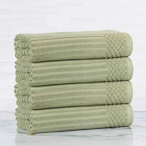 Ribbed Cotton Absorbent Bath Towel Set of 4