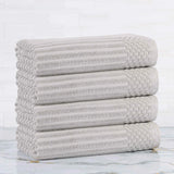Ribbed Cotton Absorbent Bath Towel Set of 4