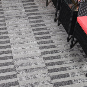 Grayson Geometric Striped Modern Indoor/Outdoor Area Rug