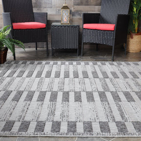 Grayson Geometric Striped Modern Indoor/Outdoor Area Rug