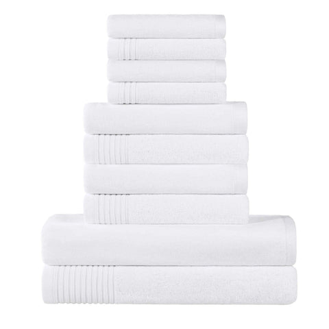 Ultra-Plush Cotton 10-Piece Bath Towel Set – Soft & Absorbent