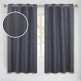 Nyan 100% Blackout Machine Washable Grommet Curtains, Set of 2 Panels