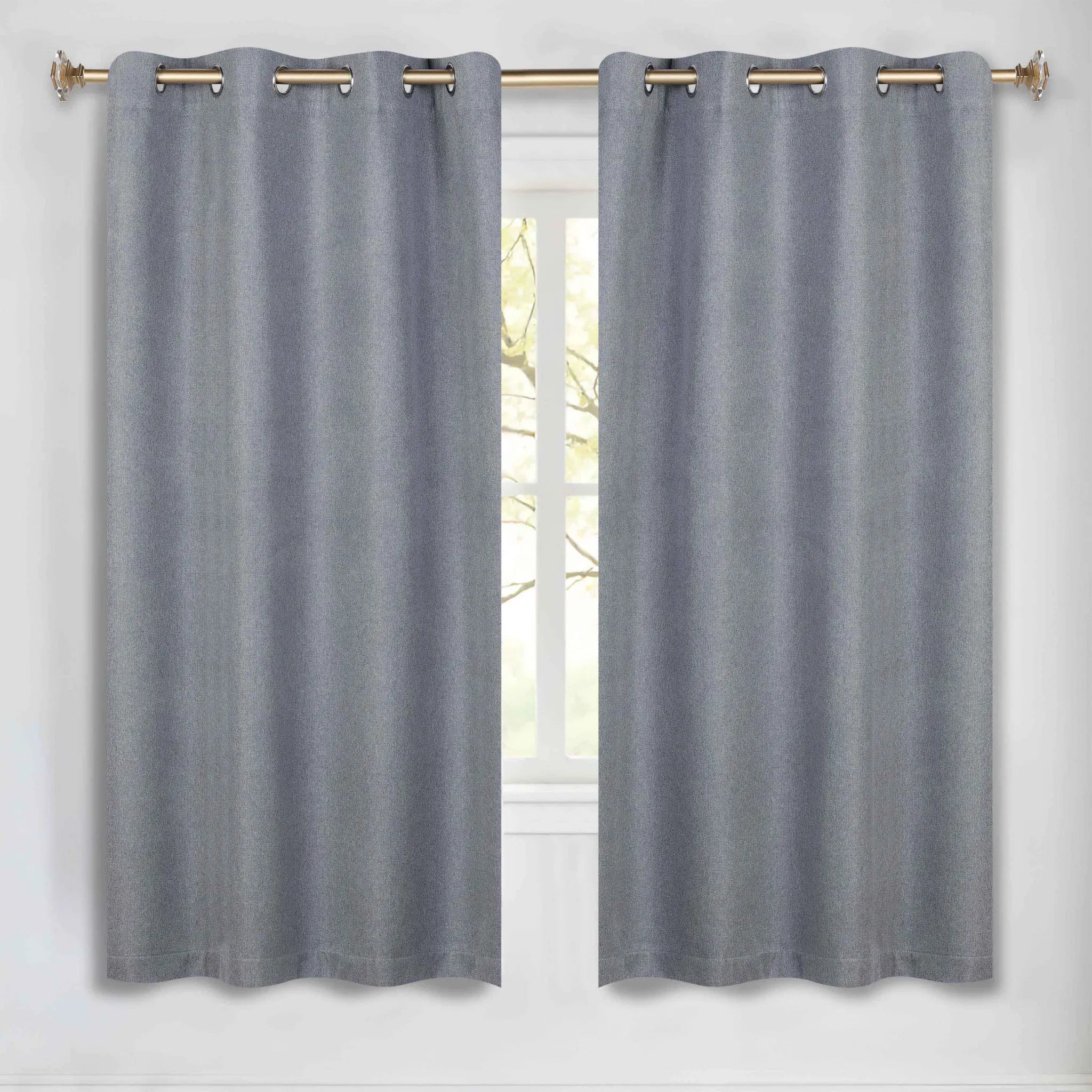 Nyan 100% Blackout Machine Washable Grommet Curtains, Set of 2 Panels