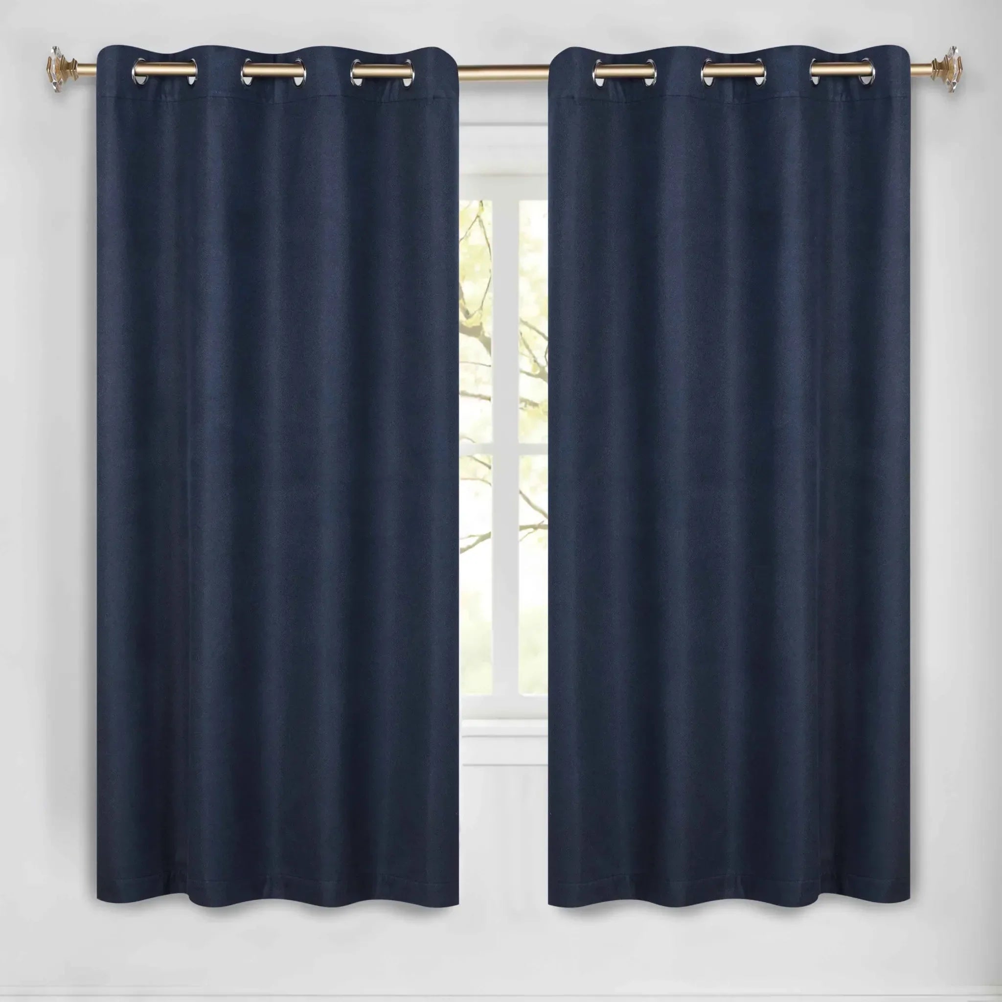 Nyan 100% Blackout Machine Washable Grommet Curtains, Set of 2 Panels