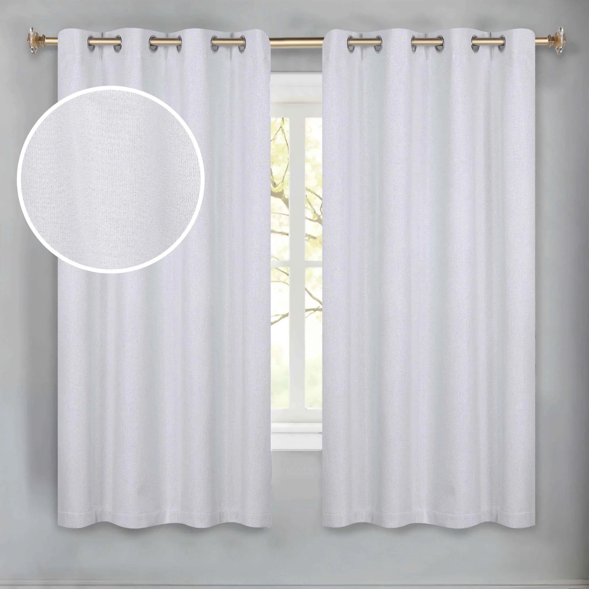 Nyan 100% Blackout Machine Washable Grommet Curtains, Set of 2 Panels