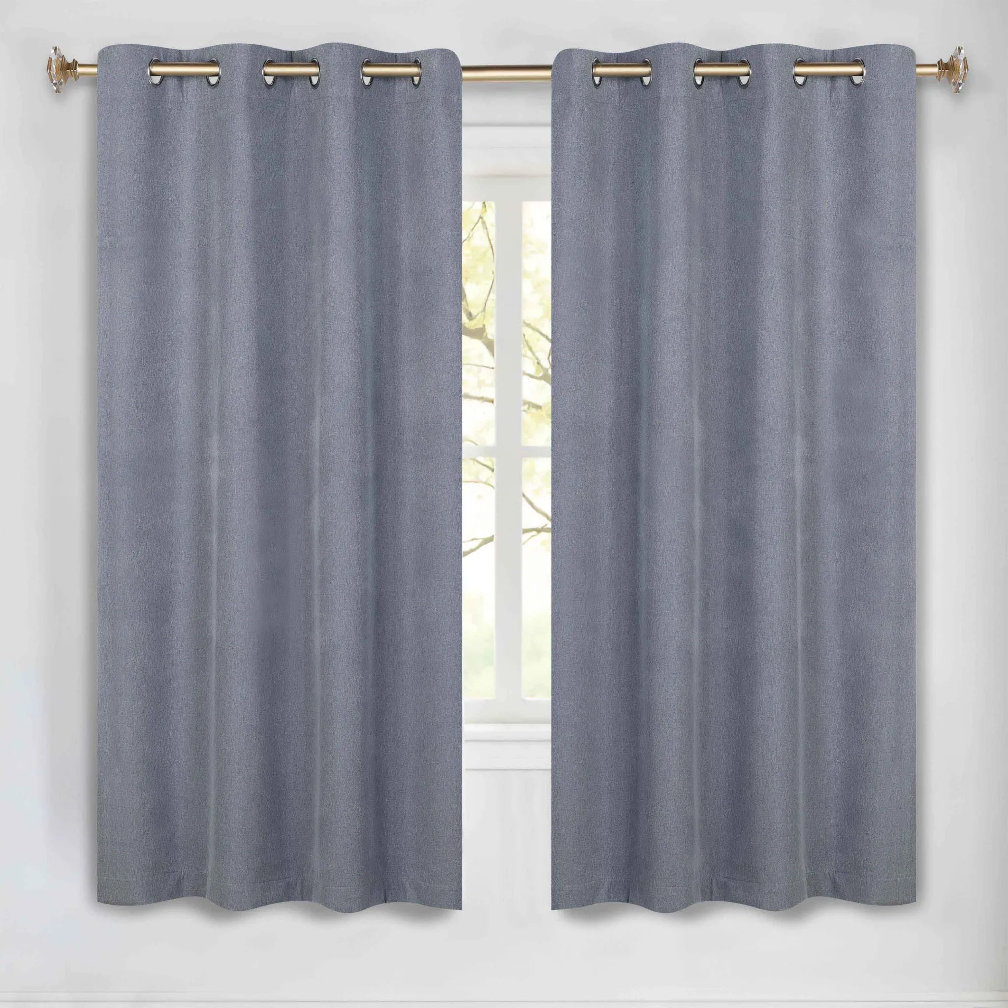 Neal 100% Blackout Machine Washable Grommet Curtains, Set of 2 Panels