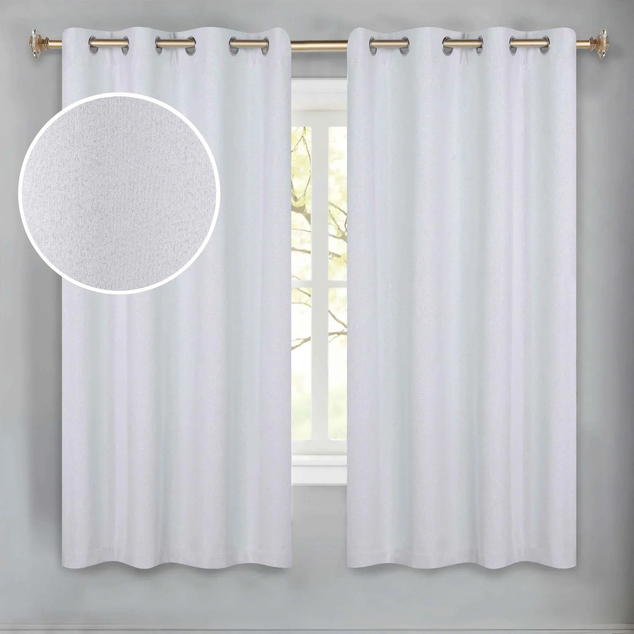Neal 100% Blackout Machine Washable Grommet Curtains, Set of 2 Panels