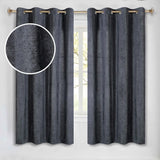 Noor Semi-Blackout Chenille Washable Grommet Curtains, Set of 2 Panels
