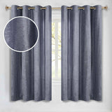 Noor Semi-Blackout Chenille Washable Grommet Curtains, Set of 2 Panels
