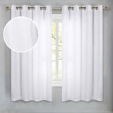 Noor Semi-Blackout Chenille Washable Grommet Curtains, Set of 2 Panels