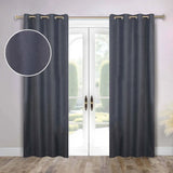 Nyan 100% Blackout Machine Washable Grommet Curtains, Set of 2 Panels
