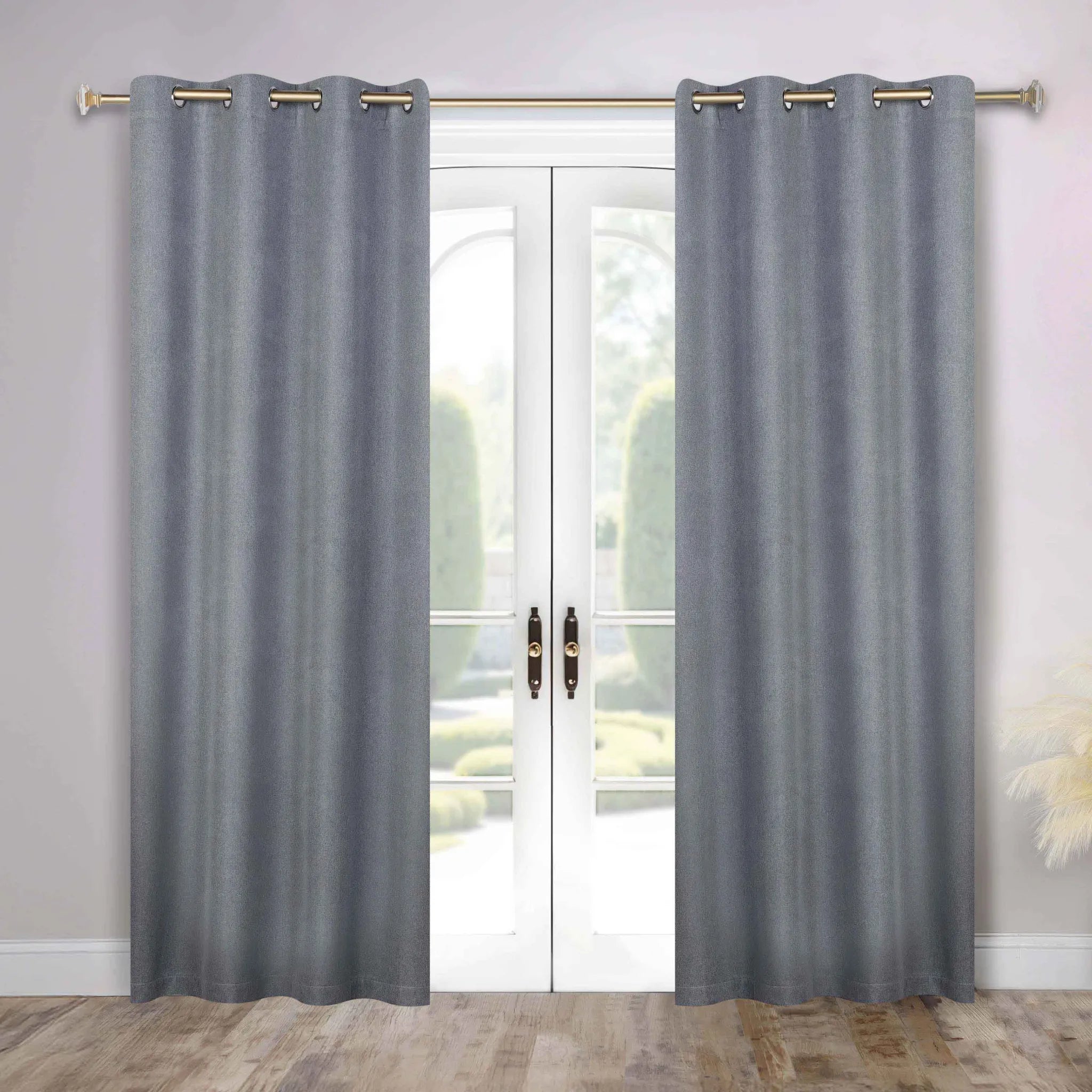 Nyan 100% Blackout Machine Washable Grommet Curtains, Set of 2 Panels