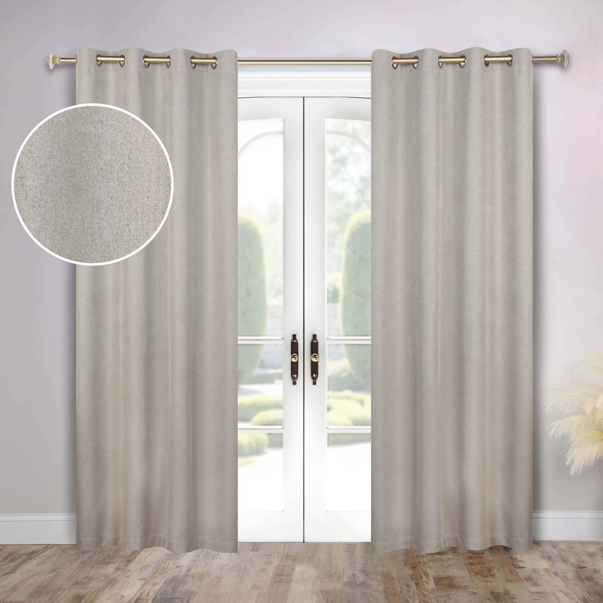 Neal 100% Blackout Machine Washable Grommet Curtains, Set of 2 Panels