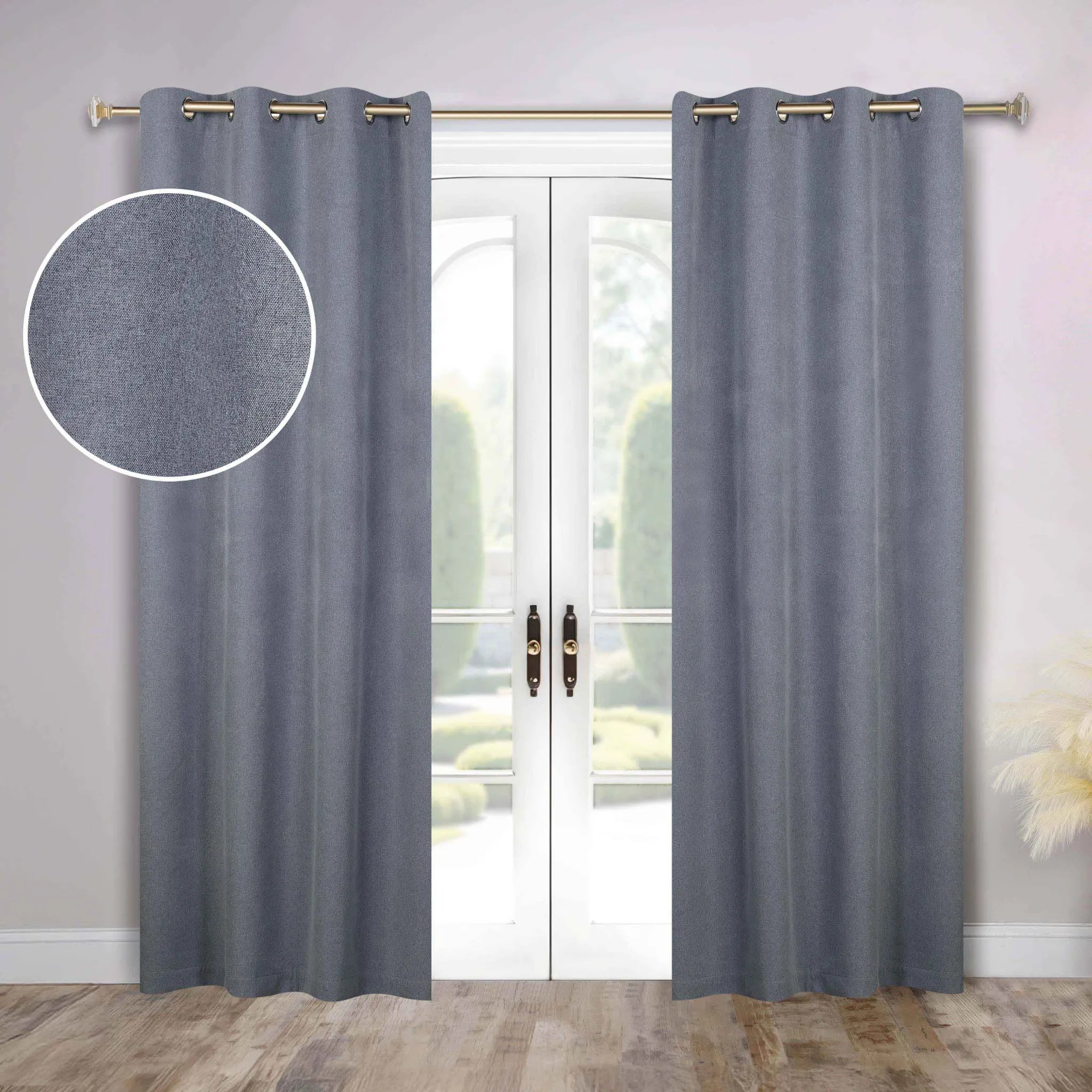 Neal 100% Blackout Machine Washable Grommet Curtains, Set of 2 Panels