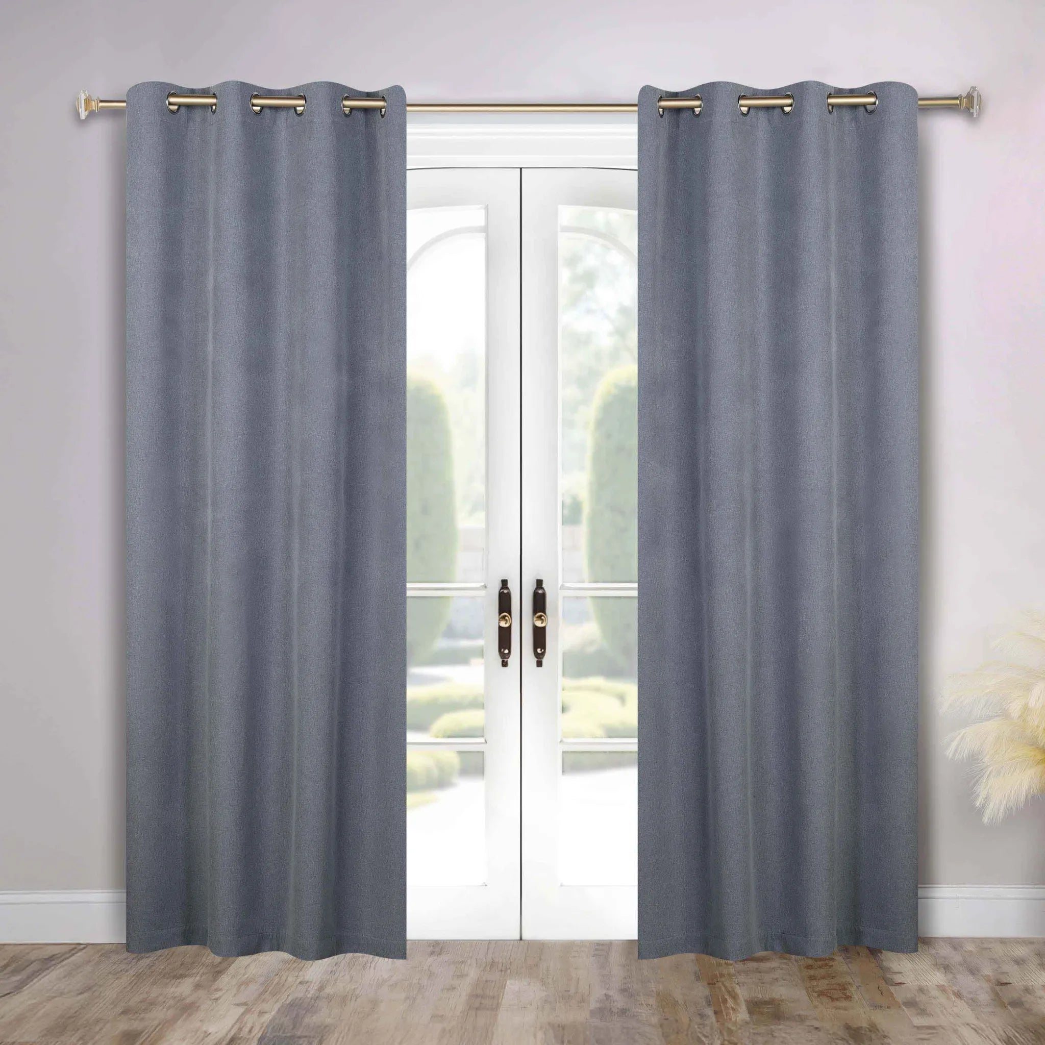 Neal 100% Blackout Machine Washable Grommet Curtains, Set of 2 Panels