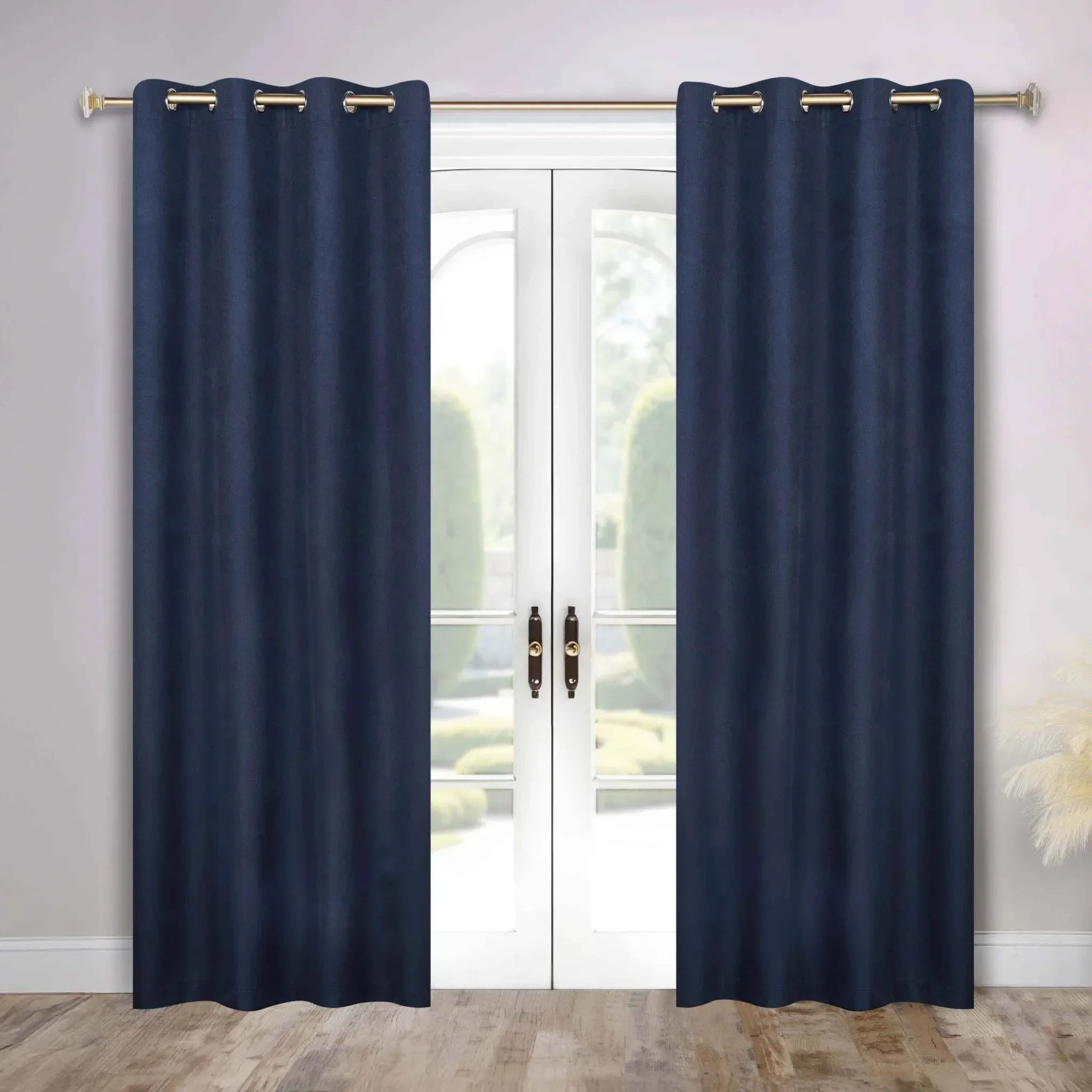 Neal 100% Blackout Machine Washable Grommet Curtains, Set of 2 Panels