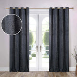 Noor Semi-Blackout Chenille Washable Grommet Curtains, Set of 2 Panels