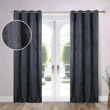 Noor Semi-Blackout Chenille Washable Grommet Curtains, Set of 2 Panels