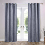 Noor Semi-Blackout Chenille Washable Grommet Curtains, Set of 2 Panels