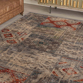 Distressed Patchwork Medallion Lattice Area Rugs Or Runner Rug