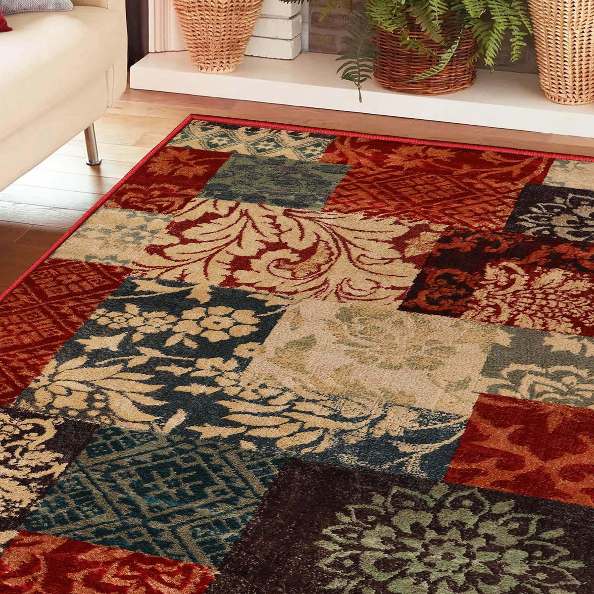 Kennicot Elegant Floral Patchwork Indoor Large Area Rugs or Runner Rug