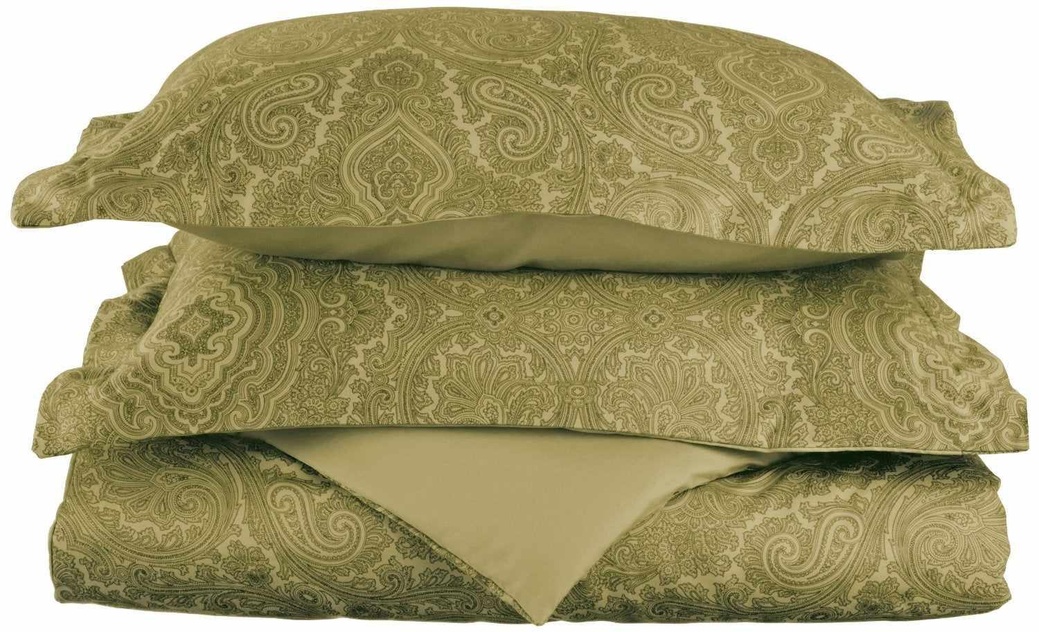 600 Thread Count Cotton Blend Italian Paisley Duvet Cover Set